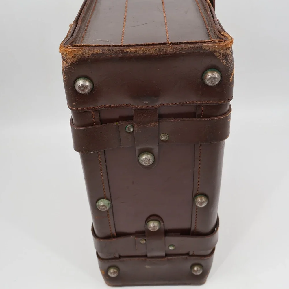 US Property Briefcase Leather Type VIII Brown Vintage Military Attache Bag 16in
